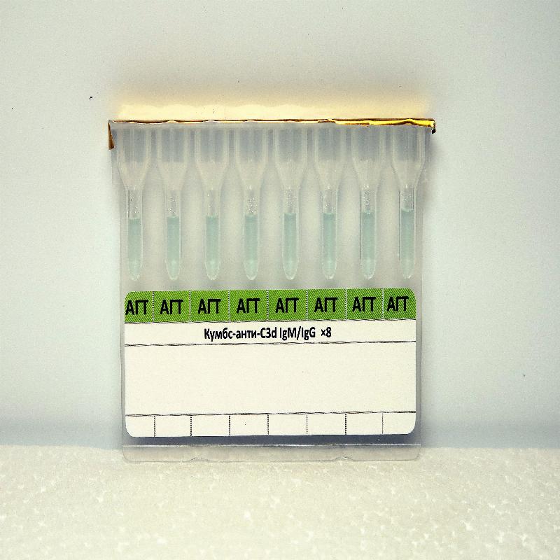 Карта Групотест Кумбс – анти-С3d IgM/IgG ×8